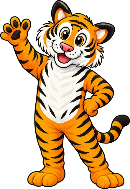 Tilly the Tiger waving hello
